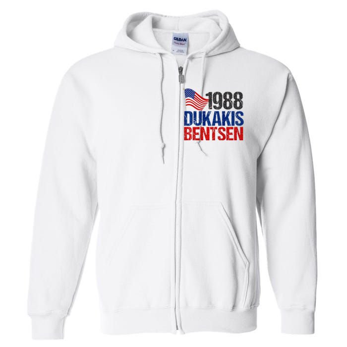 Dukakis Bentsen 1988 Retro Democrat Full Zip Hoodie