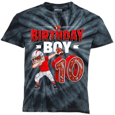 dabbing boy 10 year old American football 10th birthday Kids Tie-Dye T-Shirt