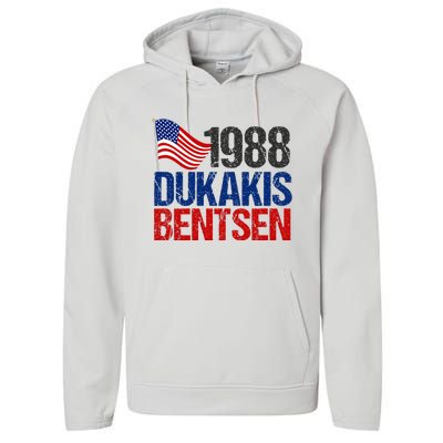 Dukakis Bentsen 1988 Retro Democrat Election Performance Fleece Hoodie