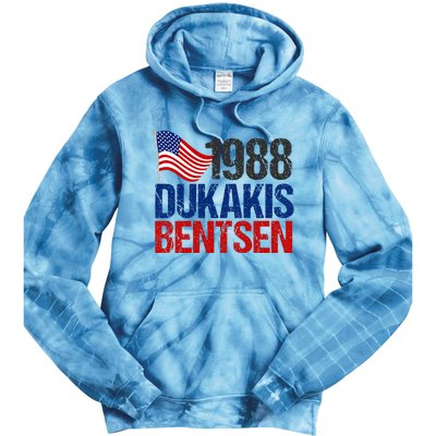 Dukakis Bentsen 1988 Retro Democrat Election Tie Dye Hoodie