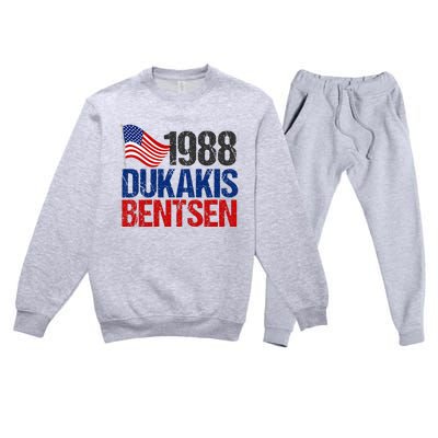 Dukakis Bentsen 1988 Retro Democrat Election Premium Crewneck Sweatsuit Set