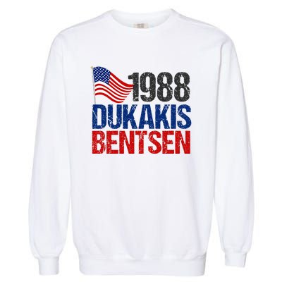 Dukakis Bentsen 1988 Retro Democrat Election Garment-Dyed Sweatshirt