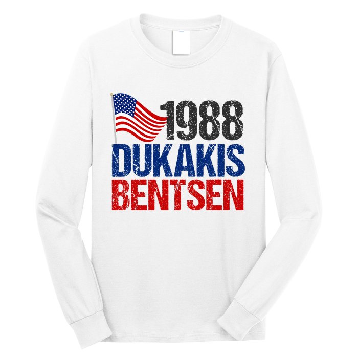 Dukakis Bentsen 1988 Retro Democrat Election Long Sleeve Shirt