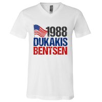 Dukakis Bentsen 1988 Retro Democrat Election V-Neck T-Shirt