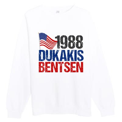 Dukakis Bentsen 1988 Retro Democrat Election Premium Crewneck Sweatshirt