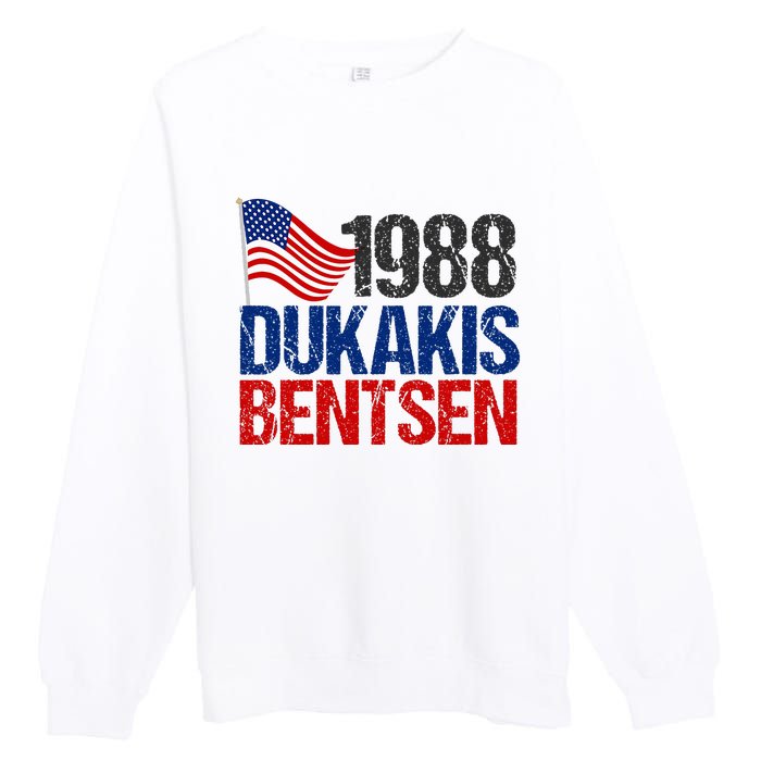 Dukakis Bentsen 1988 Retro Democrat Election Premium Crewneck Sweatshirt