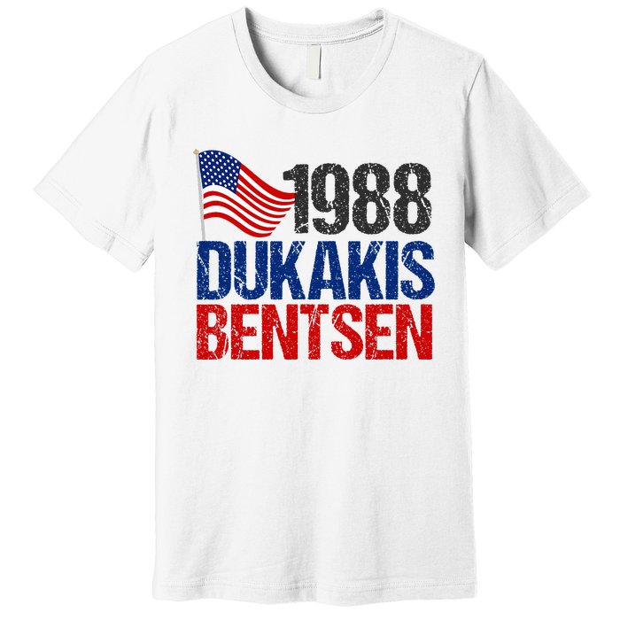 Dukakis Bentsen 1988 Retro Democrat Election Premium T-Shirt