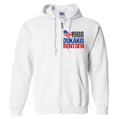 Dukakis Bentsen 1988 Retro Democrat Election Full Zip Hoodie