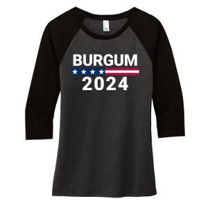 Doug Burgum 2024 Doug Burgum For Presidential Election Women's Tri-Blend 3/4-Sleeve Raglan Shirt