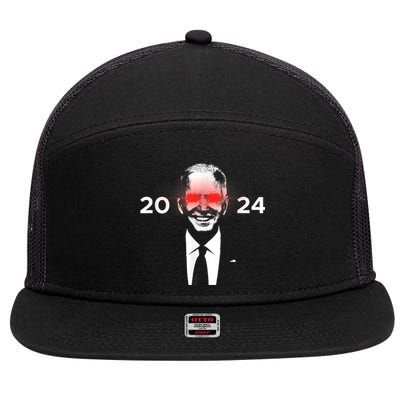 Dark Brandon 2024 Joe Biden's Campaign 7 Panel Mesh Trucker Snapback Hat