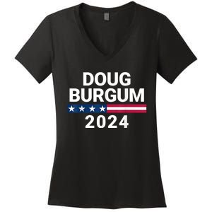 Doug Burgum 2024 Doug Burgum For Presidential Election 2024 Women's V-Neck T-Shirt