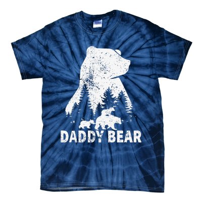 Daddy Bear 2 Cubs Father Day Funny Daddy Bear Twin Dad 2 Tie-Dye T-Shirt