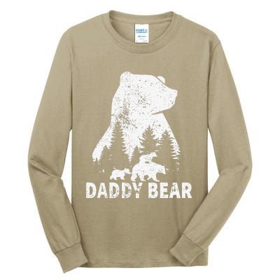 Daddy Bear 2 Cubs Father Day Funny Daddy Bear Twin Dad 2 Tall Long Sleeve T-Shirt