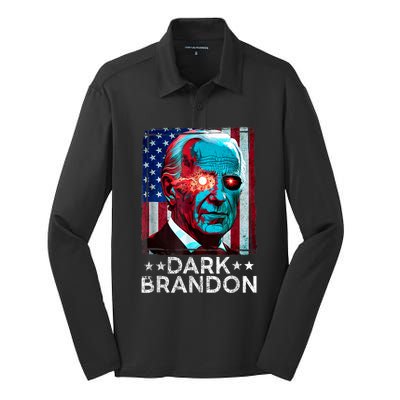 Dark Brandon 2024 Joe Biden Saving Funny Silk Touch Performance Long Sleeve Polo