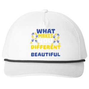 Different Beautiful 21 World Down Syndrome Awareness Day Snapback Five-Panel Rope Hat