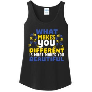 Different Beautiful 21 World Down Syndrome Awareness Day Ladies Essential Tank