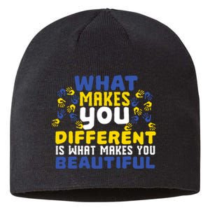 Different Beautiful 21 World Down Syndrome Awareness Day Sustainable Beanie