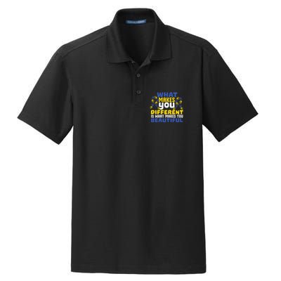 Different Beautiful 21 World Down Syndrome Awareness Day Dry Zone Grid Polo
