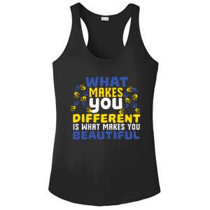 Different Beautiful 21 World Down Syndrome Awareness Day Ladies PosiCharge Competitor Racerback Tank