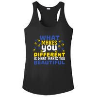 Different Beautiful 21 World Down Syndrome Awareness Day Ladies PosiCharge Competitor Racerback Tank