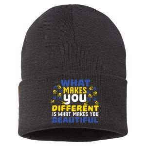 Different Beautiful 21 World Down Syndrome Awareness Day Sustainable Knit Beanie