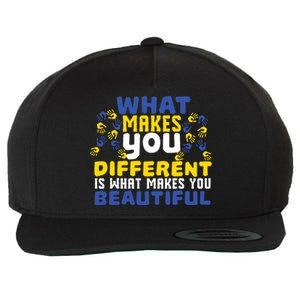 Different Beautiful 21 World Down Syndrome Awareness Day Wool Snapback Cap