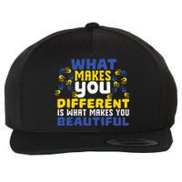 Different Beautiful 21 World Down Syndrome Awareness Day Wool Snapback Cap