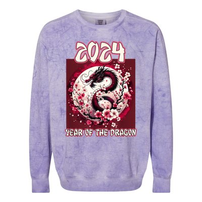 Dragon & Blossoms 2024 Year Of The Dragon Colorblast Crewneck Sweatshirt