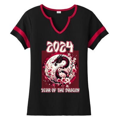 Dragon & Blossoms 2024 Year Of The Dragon Ladies Halftime Notch Neck Tee