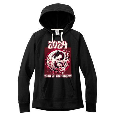 Dragon & Blossoms 2024 Year Of The Dragon Women's Fleece Hoodie