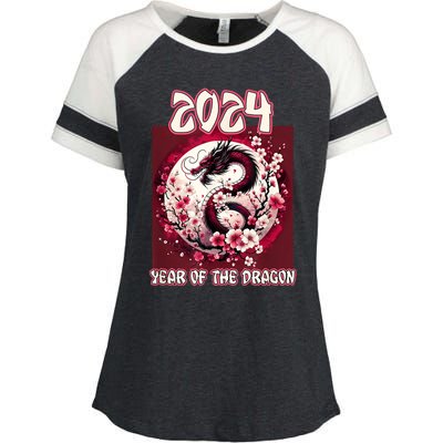 Dragon & Blossoms 2024 Year Of The Dragon Enza Ladies Jersey Colorblock Tee