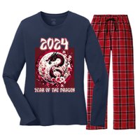 Dragon & Blossoms 2024 Year Of The Dragon Women's Long Sleeve Flannel Pajama Set 