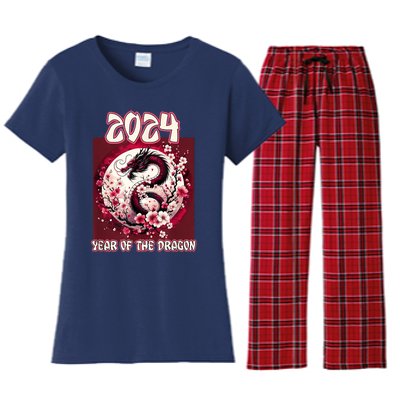 Dragon & Blossoms 2024 Year Of The Dragon Women's Flannel Pajama Set