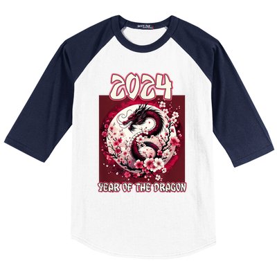 Dragon & Blossoms 2024 Year Of The Dragon Baseball Sleeve Shirt