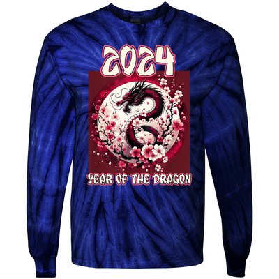 Dragon & Blossoms 2024 Year Of The Dragon Tie-Dye Long Sleeve Shirt