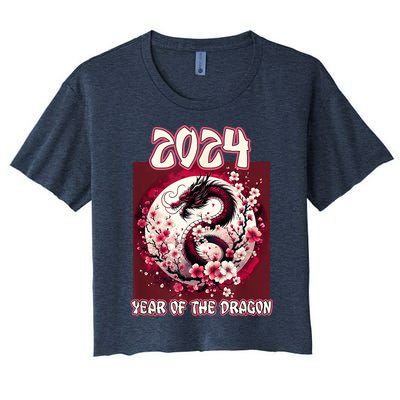 Dragon & Blossoms 2024 Year Of The Dragon Women's Crop Top Tee