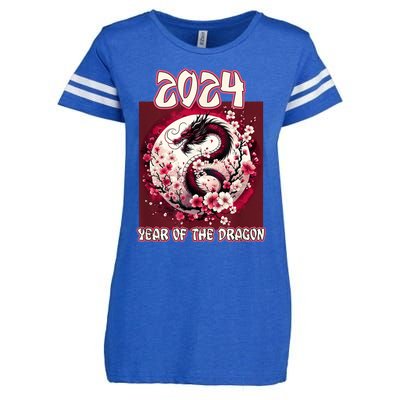 Dragon & Blossoms 2024 Year Of The Dragon Enza Ladies Jersey Football T-Shirt