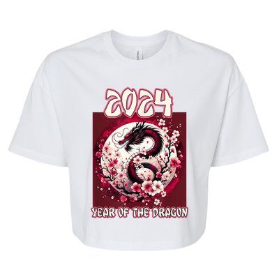 Dragon & Blossoms 2024 Year Of The Dragon Bella+Canvas Jersey Crop Tee