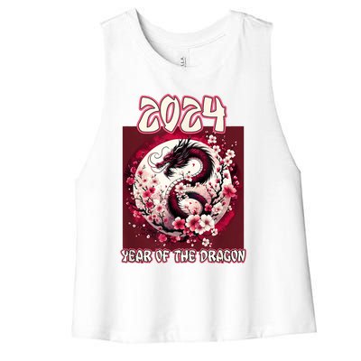 Dragon & Blossoms 2024 Year Of The Dragon Women's Racerback Cropped Tank