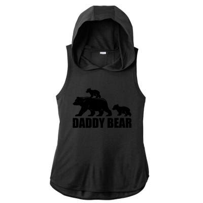 Daddy Bear 2 Cubs Daddy Bear Twin T Dad 2 T Ladies PosiCharge Tri-Blend Wicking Draft Hoodie Tank