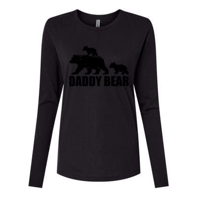 Daddy Bear 2 Cubs Daddy Bear Twin T Dad 2 T Womens Cotton Relaxed Long Sleeve T-Shirt