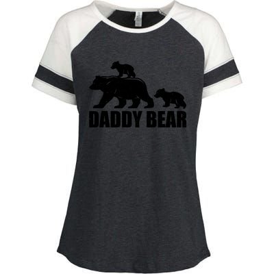 Daddy Bear 2 Cubs Daddy Bear Twin T Dad 2 T Enza Ladies Jersey Colorblock Tee