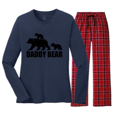 Daddy Bear 2 Cubs Daddy Bear Twin T Dad 2 T Women's Long Sleeve Flannel Pajama Set 