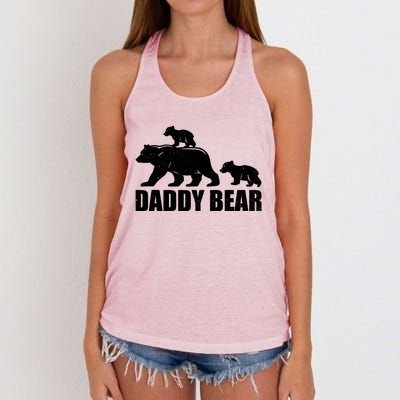 Daddy Bear 2 Cubs Daddy Bear Twin T Dad 2 T Women's Knotted Racerback Tank