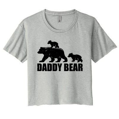 Daddy Bear 2 Cubs Daddy Bear Twin T Dad 2 T Women's Crop Top Tee