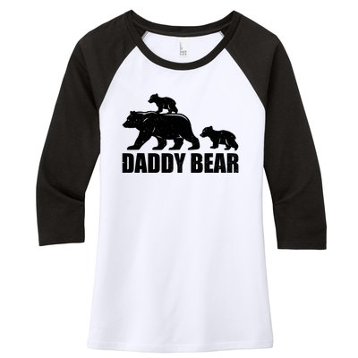 Daddy Bear 2 Cubs Daddy Bear Twin T Dad 2 T Women's Tri-Blend 3/4-Sleeve Raglan Shirt