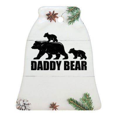 Daddy Bear 2 Cubs Daddy Bear Twin T Dad 2 T Ceramic Bell Ornament