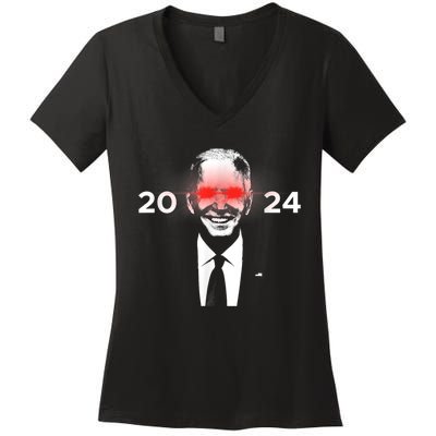 Dark Brandon 2024 Biden Harris 2024 Women's V-Neck T-Shirt