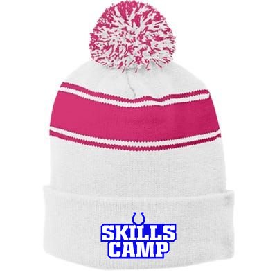 Deforest Buckner 2024 Colts Skills Camp Stripe Pom Pom Beanie
