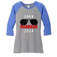 Dark Brandon 2024 CMon Man Vote Joe Pro Biden Women's Tri-Blend 3/4-Sleeve Raglan Shirt